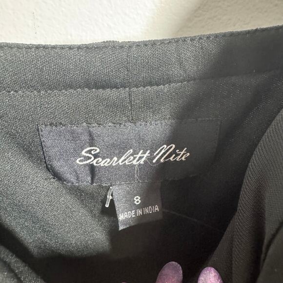 Scarlett Nite Dress Juniors 8 Black Blink Strap Midi Asym Hem Whimsygoth Witchy - Picture 8 of 11